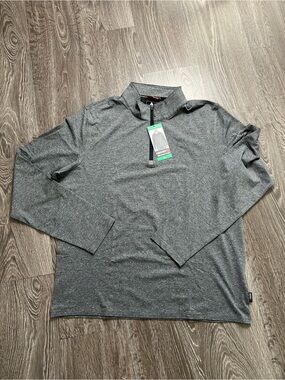 Gerry Weber Men's Heather Gray Quarter-Zip Pullover